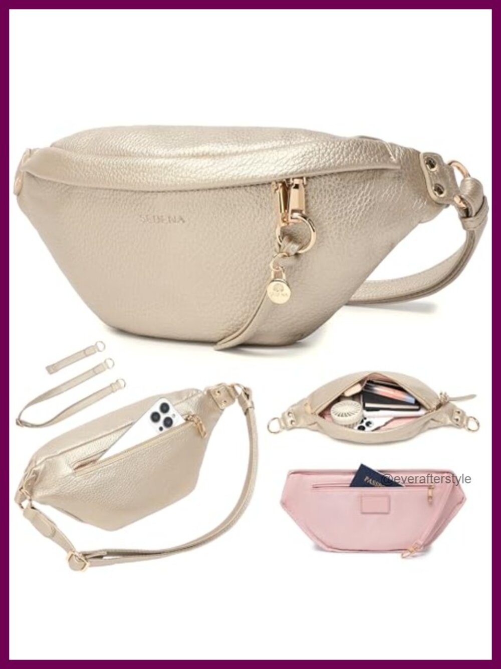 Anti Theft RFID Crossbody Bag Vegan Leather Adjustable Strap Travel Purse